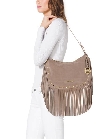 michael kors billy medium fringe|Michael Kors Billy Medium Fringe sides Messenger Bag Brown .